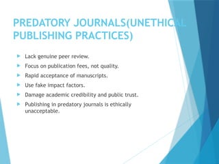 PUBLICATION ETHICS in medical field ethics committee | PPTX