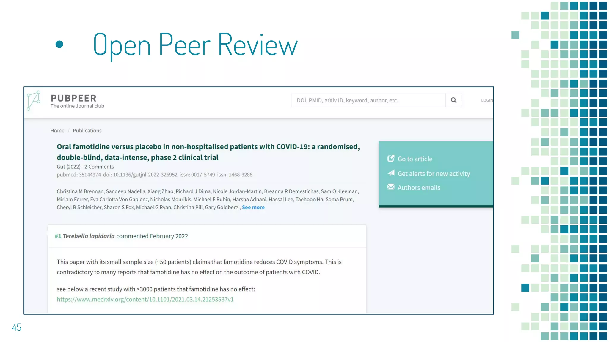 • Open Peer Review
45
 