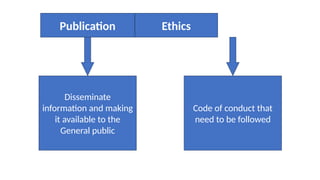 Publication Ethics: Ensuring Integrity in Scientific Research | PPTX