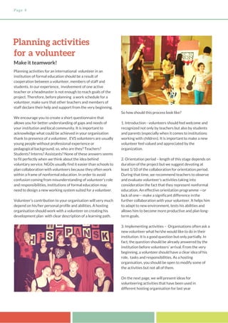 Servicio Voluntariado Europeo , razones para las instituciones de educación formal