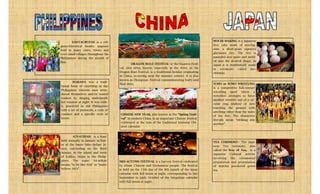 TRAVEL BROCHURE ON THE TRADITION OF CHINA, JAPAN AND PHILIPPINES | PDF