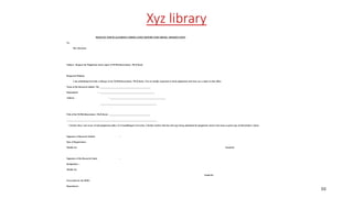 Xyz library
REQUEST FOR PLAGIARISM VERIFICATION REPORT FOR THESIS / DISSERTATION
To,
The Librarian
Subject : Request for Plagiarism check report of M.Phil dissertation / Ph.D thesis
Respected Madam,
I am submitting herewith a softcopy of my M.Phil dissertation / Ph.D thesis. You are kindly requested to check plagiarism and issue me a report to that effect.
Name of the Research scholar: Ms. ______________________________________________
Department : __________________________________________________
Address : __________________________________________________
___________________________________________________
Title of the M.Phil dissertation / Ph.D thesis : _____________________________________
__________________________________________________________________________________
I declare that, I am aware of anti-plagiarism policy of Avinashilingam University, I further declare that the soft copy being submitted for plagiarism check is the same as print copy of dissertation / thesis.
Signature of Research Scholar :
Date of Registration :
Mobile No: Email Id :
Signature of the Research Guide :
Designation :
Mobile No:
Email Id :
Forwarded by the HOD :
Department :
88
 
