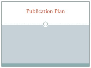 Publication Plan 
 