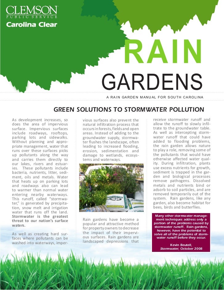 South Carolina Rain Garden Manual