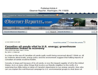 Published Article 4
Observer Reporter, Washington, PA 1/18/09
 