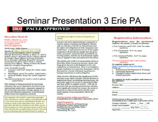 Seminar Presentation 3 Erie PA
 