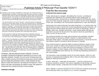 25th Credit, for 2013 Renewal
Published Article 6 Pittsburgh Post Gazette 10/24/11
 