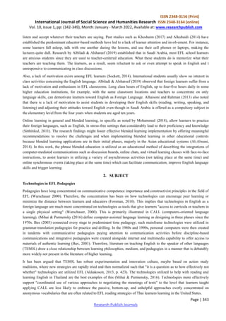 THE CHALLENGE OF USING BLENDED LEARNING IN THE TEACHING OF ENGLISH AS A ...