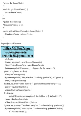 public class Party { private int guests; return .pdf