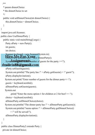 public class Party { private int guests; return .pdf