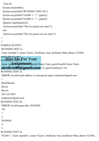 public class Team {Attributes private String teamId; private.pdf