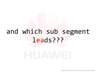 and which sub segment leads??? 
Mehmet Cetin (买买提), Huawei Central Asia, 2014  
