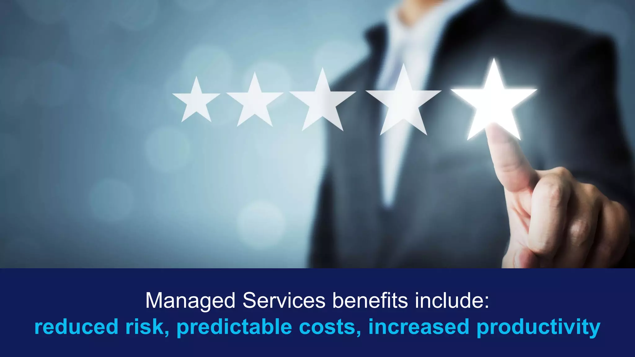 OpenText Confidential. ©2018 All Rights Reserved. 11
Managed Services benefits include:
reduced risk, predictable costs, increased productivity