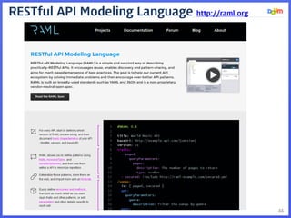 44
RESTful API Modeling Language http://raml.org
 