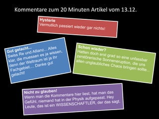 Kommentare zum 20 Minuten Artikel vom 13.12.
 
