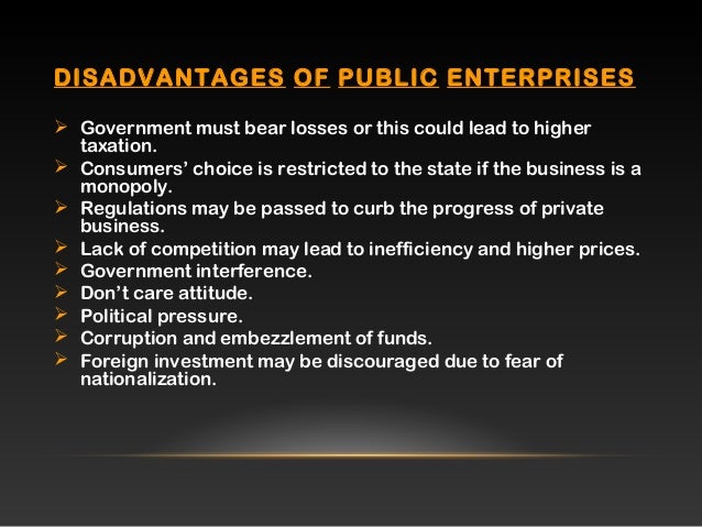 disadvantages of nationalisation disadvantages of nationalisation