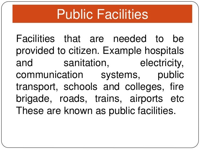 Public facilities in india