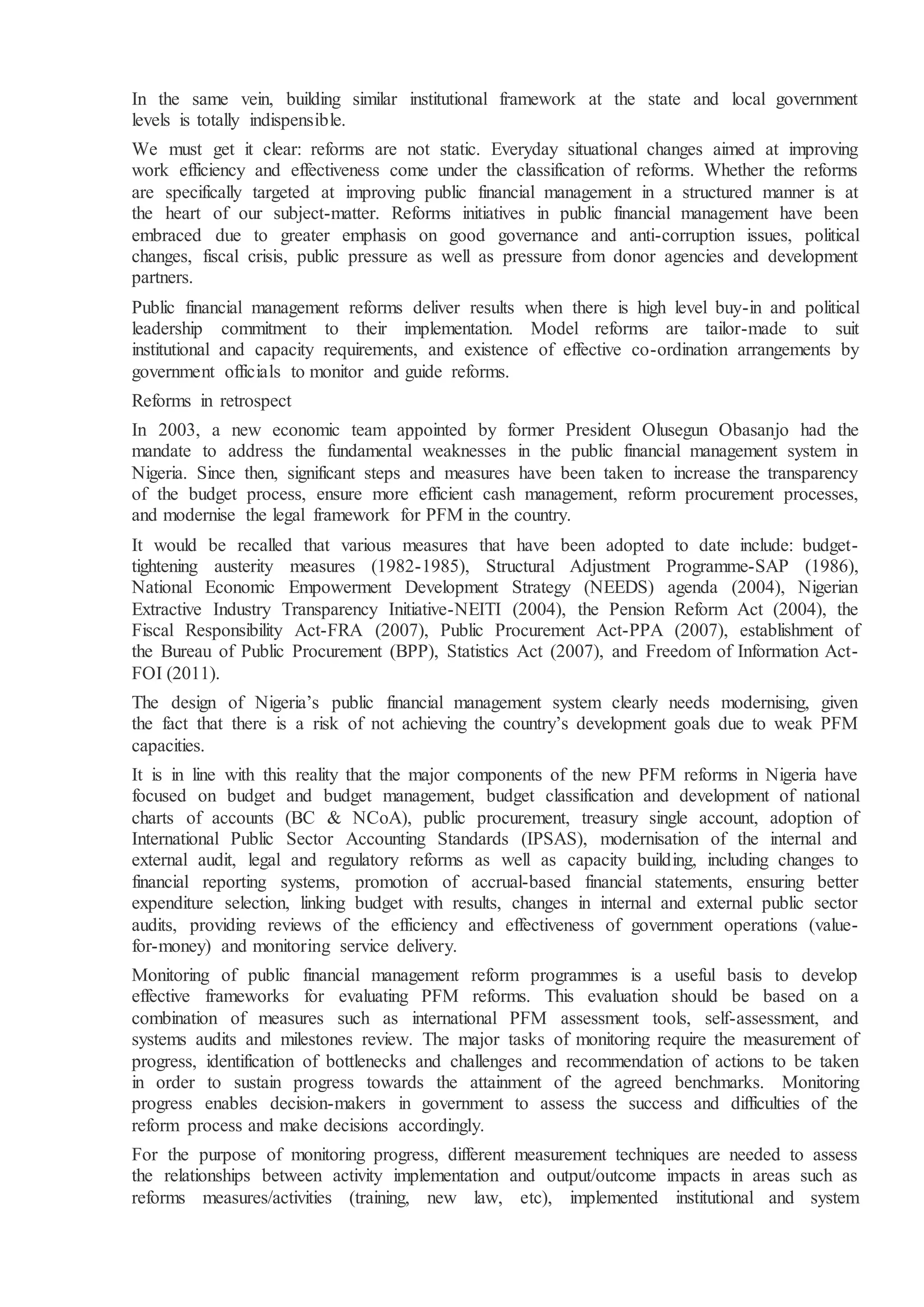 Public financial management reforms | DOCX