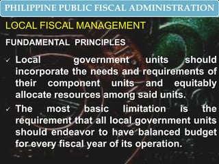 PHILIPPINE PUBLIC FISCAL ADMINISTRATION<br />APPROPRIATIONS AND OBLIGATIONS<br />Budgetary Adjustments –transfers to the r...