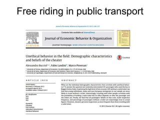 Free riding in public transport
 