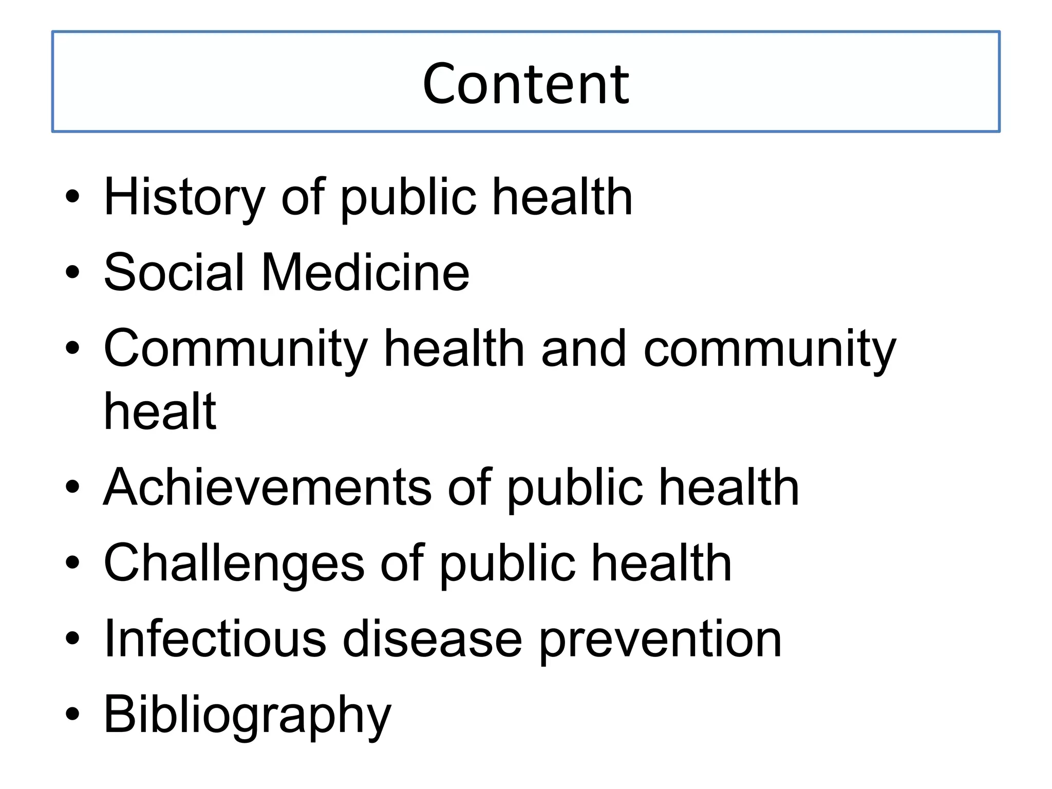 Public health and infectious disease | PPTX