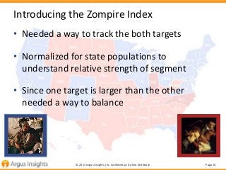 Introducing the Zompire Index
• Needed a way to track the both targets

• Normalized for state populations to
  understand...