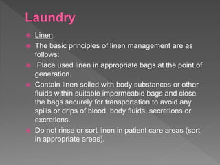 Linen Rinse Method Infection Control Public Health Emergency(Corona) Precautions and Safety. | PPTX