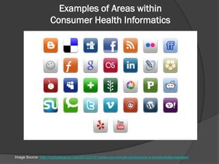 Consumer Health Informatics Examples Public Health Informatics, Consumer Health Informatics, mHealth & PHRs ...