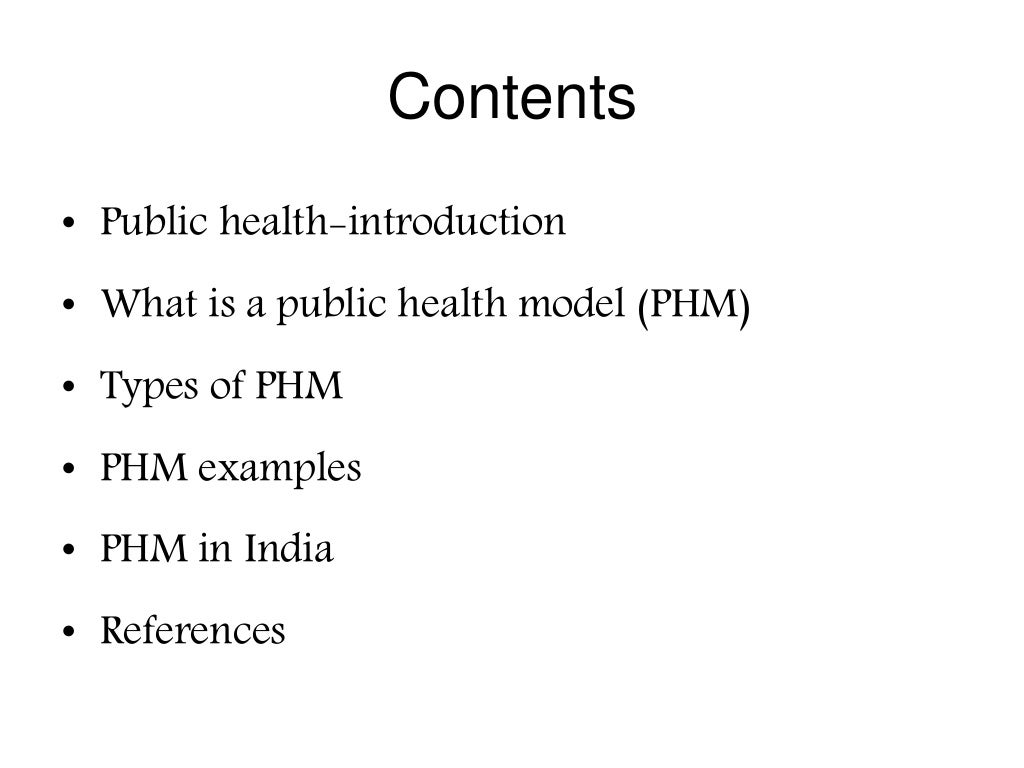 Public health model