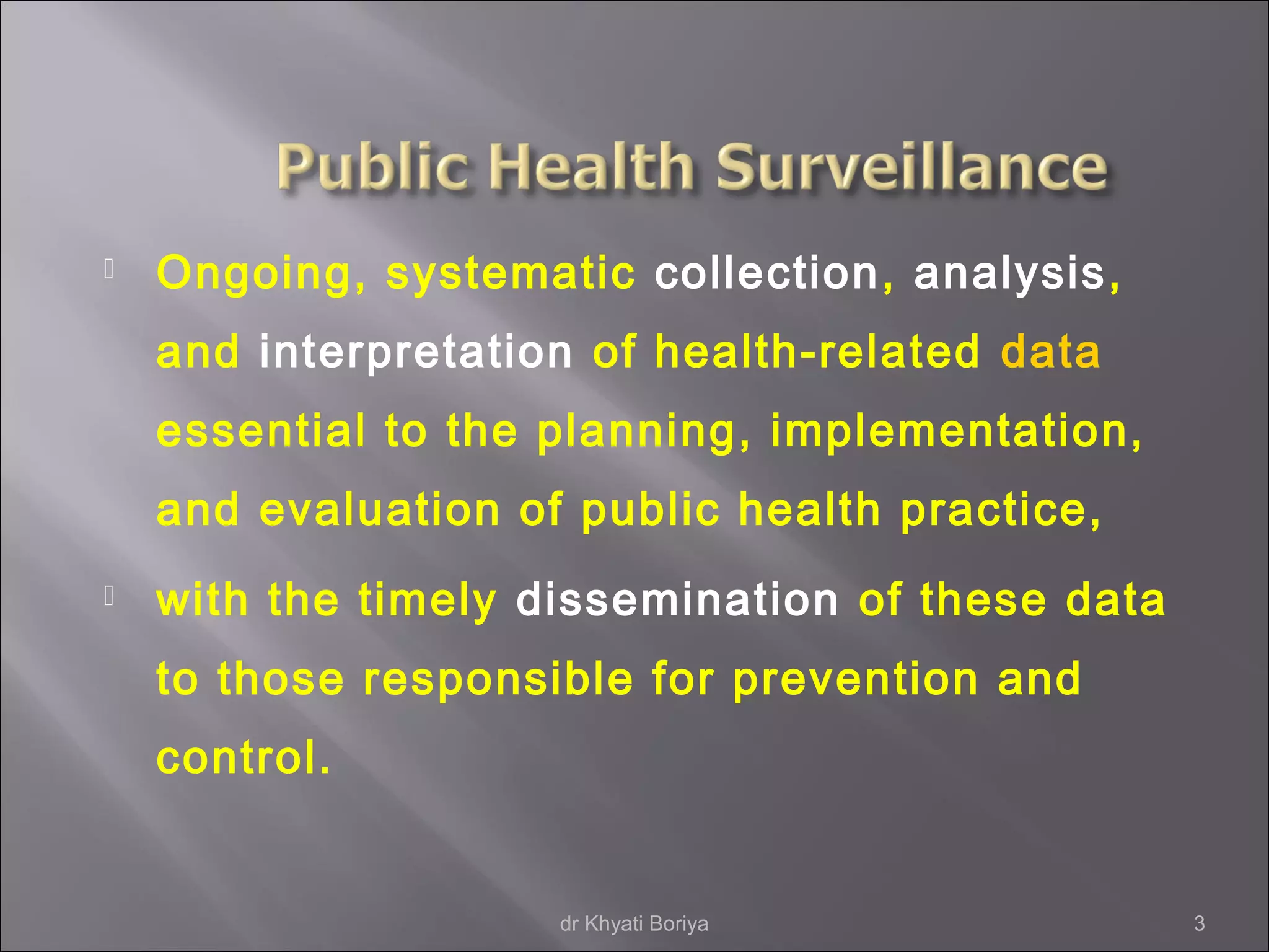 Public health surveillance | PPT
