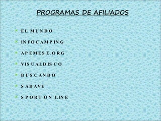 EL MUNDO INFOCAMPING APEMESE.ORG VISUALDISCO BUSCANDO SADAVE SPORT ON LINE 