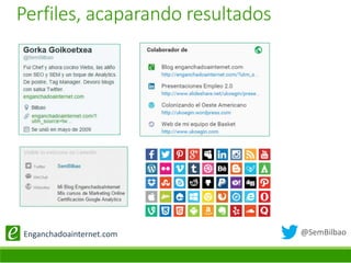 @SemBilbaoEnganchadoainternet.com
Perfiles, acaparando resultados
 