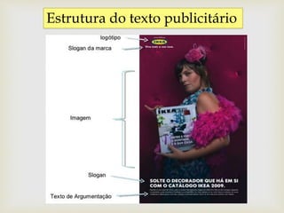 Estrutura do texto publicitário
 