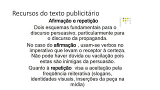 Recursos do texto publicitário
 