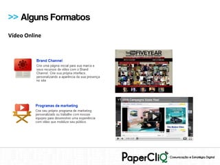 >> Alguns Formatos
Vídeo Online
 