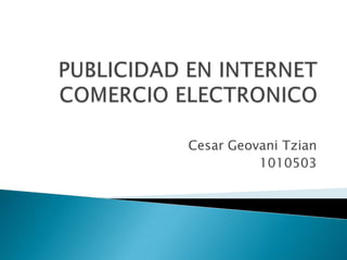 PUBLICIDAD EN INTERNET COMERCIO ELECTRONICO Cesar Geovani Tzian 1010503 