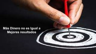 Más Dinero no es Igual a
Mejores resultados
 