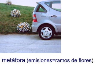 metáfora (emisiones=ramos de flores )