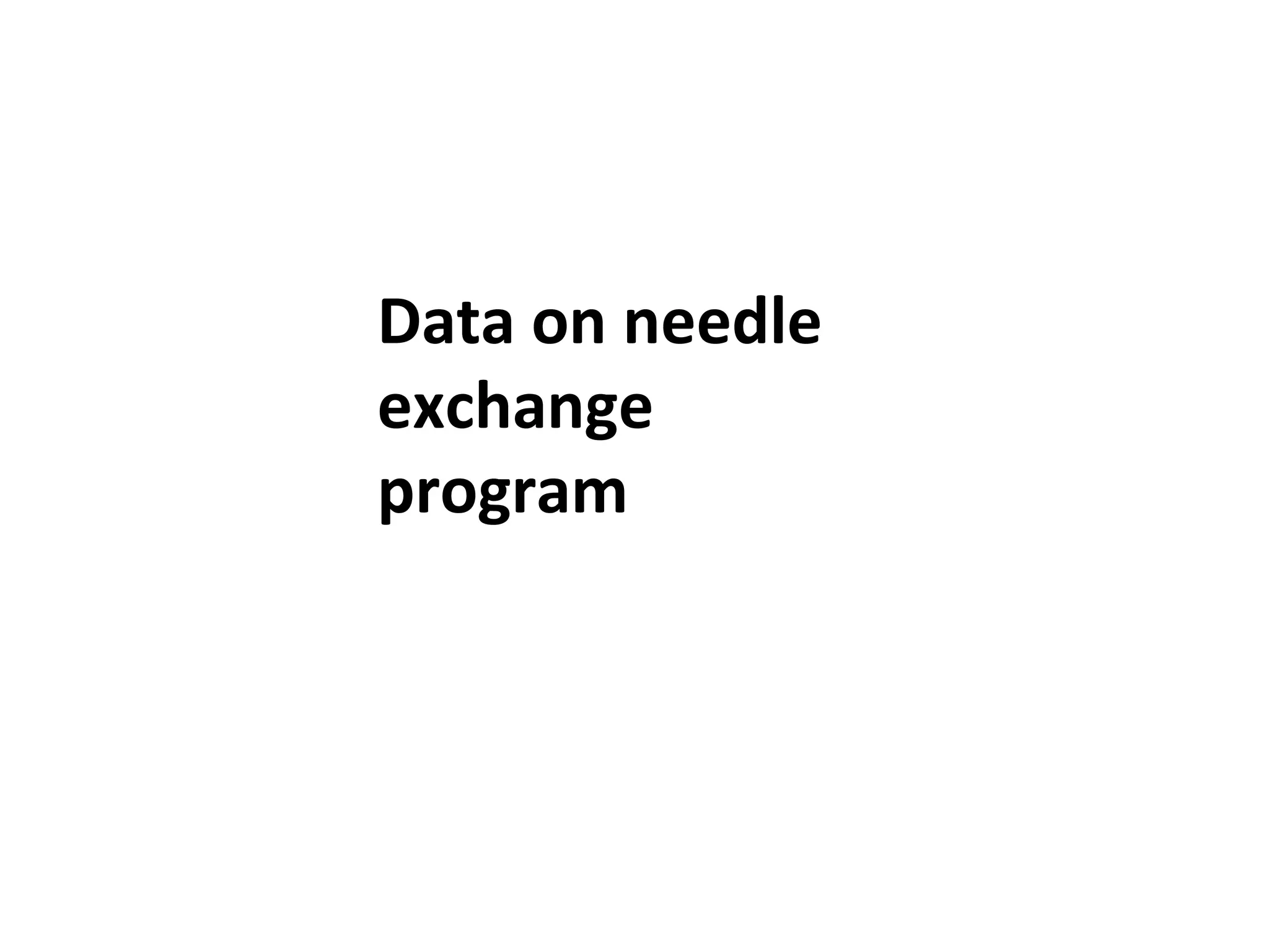 Data on needle exchange program 