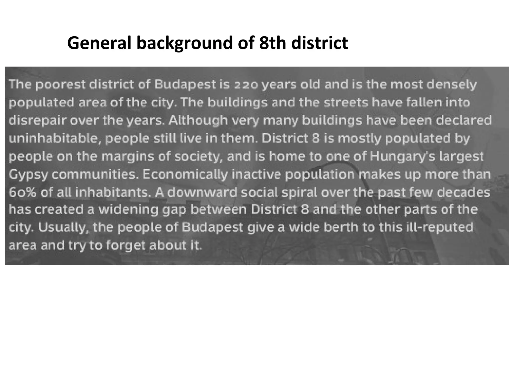 General background of 8th district 