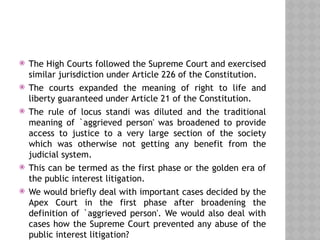 PUBLIC INTEREST LITIGATION (PIL) LEGAL/LAW | PPTX