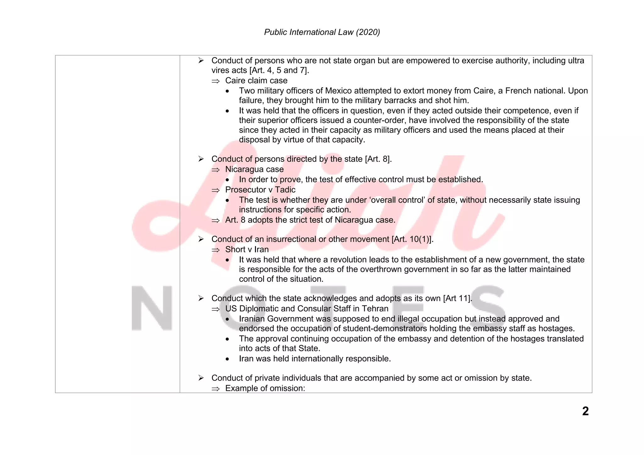Public International Law - State Responsibility | PDF