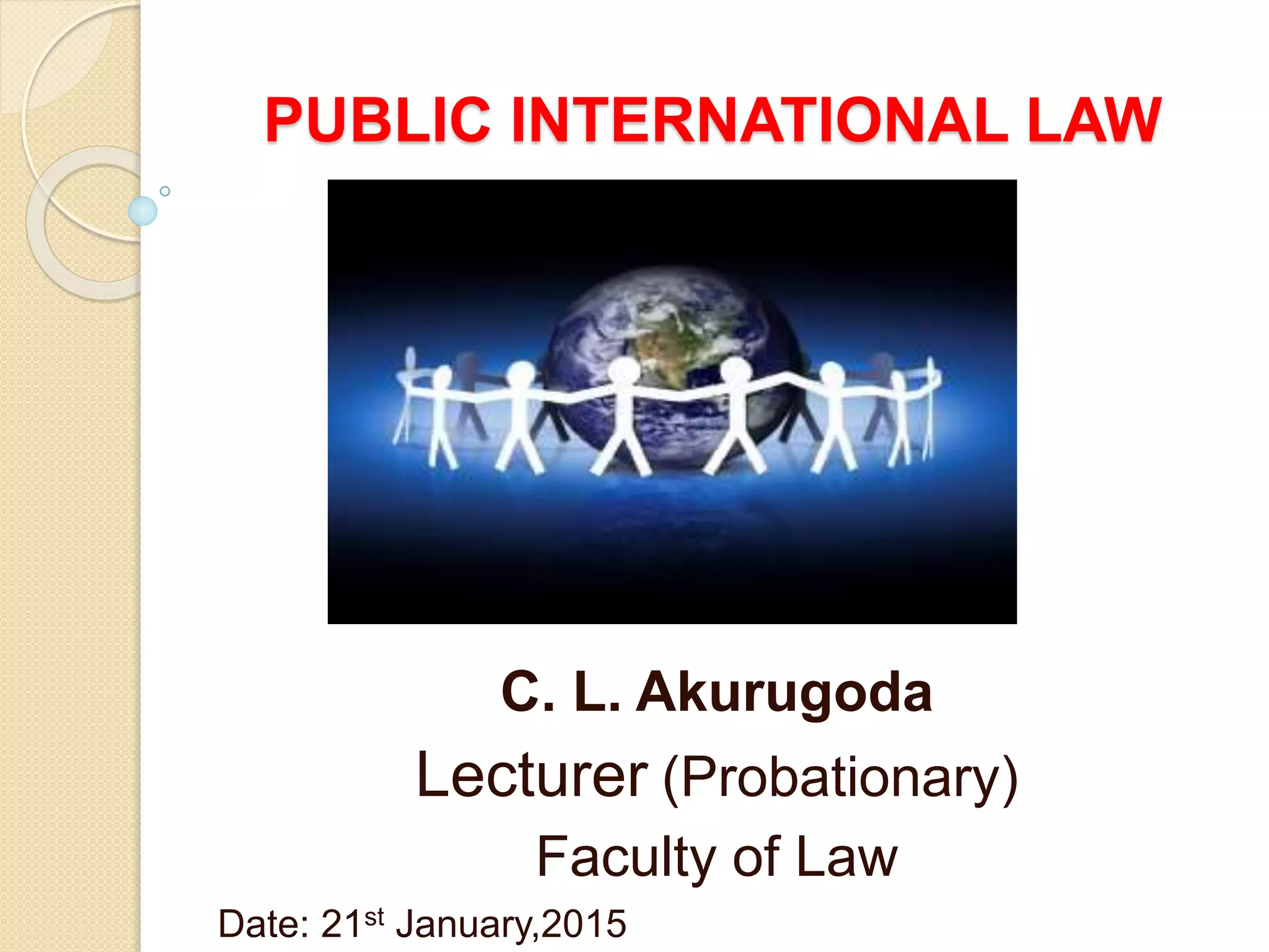 Public International Law ( lecture no.01) | PPTX