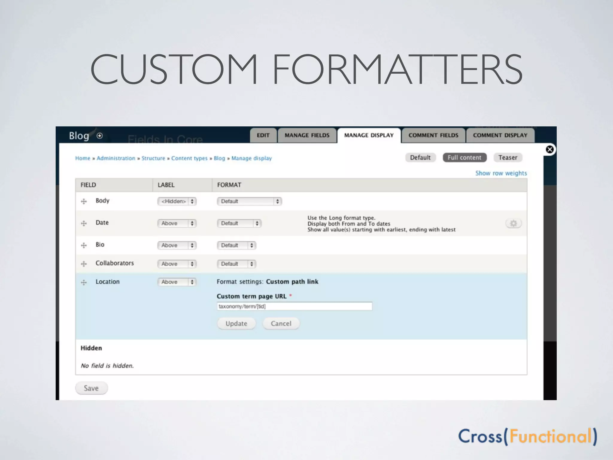 CUSTOM FORMATTERS
 