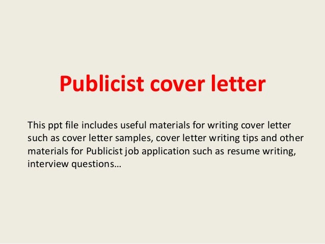 publicist cover letter media relations cover letter