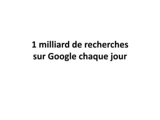 1 milliard de recherches
sur Google chaque jour
 