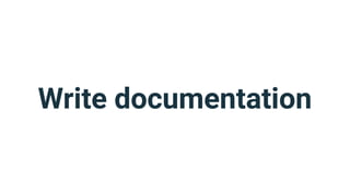 Write documentation
 