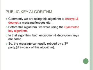 Public key algorithm | PPTX