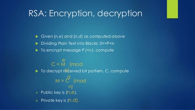 Public key algorithm