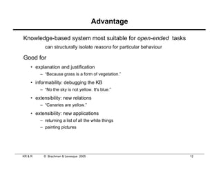 Knowledge Representation and Reasoning Slides | PDF